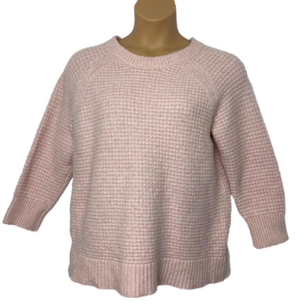 Alpaca Blend Light Pink Chunky Knit Sweater Size XL
